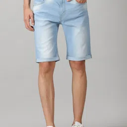 VUDU Men Slim Fit Washed Denim Shorts-picture-47