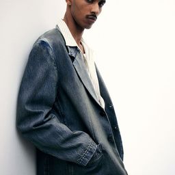 H&M Loose Fit Denim Blazer-43