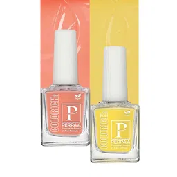 PERPAA Colorich 2-Pcs Quick Dry Long Lasting Nail Polishes - Lime Yellow 01 & Peach 04-12