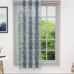 Bedspun Cosmo Grey & White Floral Sheer Window Curtain-image-31