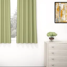 Story@home Lime Green Blackout Window Curtain- 5 feet-45
