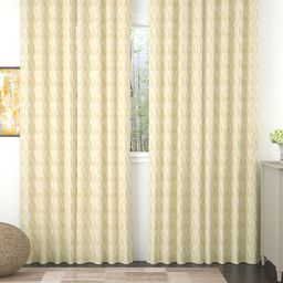 Story@home Cream-Coloured Set of 4 Floral Room Darkening Long Door Curtain-22