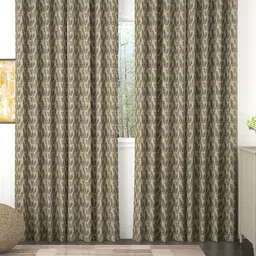 Story@home Brown Set of 4 Room Darkening Long Door Curtain-image-49