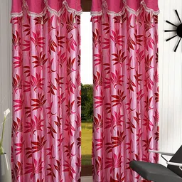 Cortina Pink Set of 2 Floral Door Curtain-98