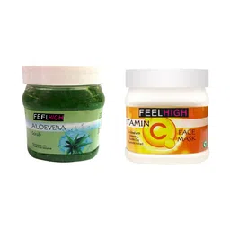 FEELHIGH Face & Body Aloe Vera Mask Enriched with Aloe Vera & Vitamin C Scrub 500ml each-21