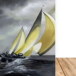 Wallpics Grey & White Painting Wall Poster-image-0