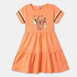 R&B Girls Graphic Printed Cotton Fit & Flare Dress-picture-28