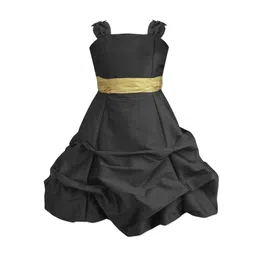 A T U N Girls Black Maxi Dress-image-32