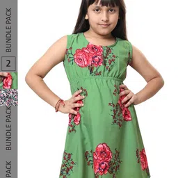 BAESD Girls Pack Of 2 Printed Sleeveless A-Line Dress-image-42
