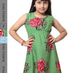 BAESD Girls Pack Of 2 Floral Printed A-Line Dress-image-84