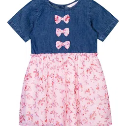 Budding Bees Girls Floral Denim A-Line Dress-image-17