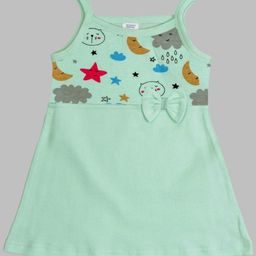 BAESD Girls Printed Shoulder Strap Cotton A-Line Dress-image-97