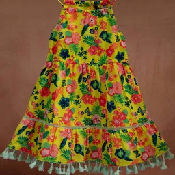 HERE&NOW Floral Shoulder Strap A-Line Tassels Dress-image-45