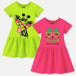 YK X Trampoline Girls Pack of 2 Graphic Print A-Line Dress-42