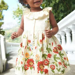 StyleCast Girls Round Neck Sleeveless Floral Printed Cotton A-Line Dress-image-36