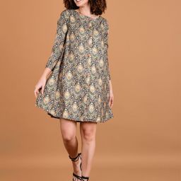 Boholyfe Ethnic Motifs Printed A-Line Dress-image-33