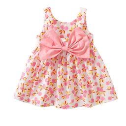 StyleCast Girls Pink Floral Printed Round Neck Pleated Cotton A-Line Dress-picture-6