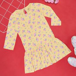 YU by Pantaloons Girls Floral Printed Cotton Drop-Waist Dress-image-87