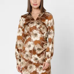 Vero Moda Floral Printed Cuffed Sleeves Pleated A-Line Dress-picture-39