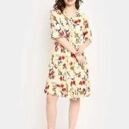 V-Mart Floral Printed A-Line Dress-image-82