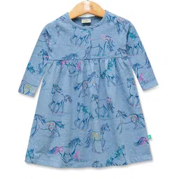 JusCubs Infants Girls Conversational Printed Cotton Fit & Flare Dress-image-66