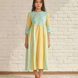 Prakriti Jaipur Floral Printed Cotton A-Line Dress-picture-8