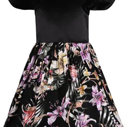 Wish Karo Floral Print Satin A-Line Dress-image-54