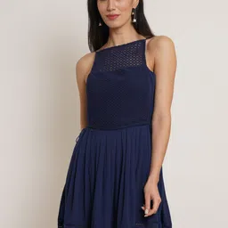 IX IMPRESSION Shoulder Strap Lace-Up Fit & Flare Mini Dress-image-94