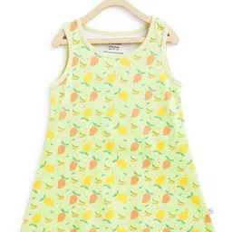 SuperBottoms Yellow Printed Sustainable A-Line Dress-image-103