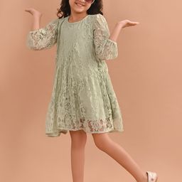 LilPicks Girls Self Design A-Line Dress-image-50