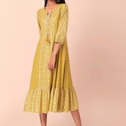 INDYA Foil-Printed Ruffled A-Line Dress-picture-17