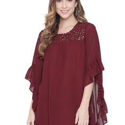 BAESD Embroidered Detail A-Line Top-image-39