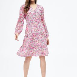 Harpa Women Multicoloured Floral Georgette A-Line Dress-picture-15