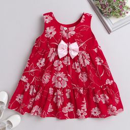 MANY FROCKS & Infant Girls Floral Print Georgette A-Line Dress-image-67