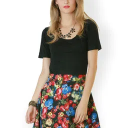 BAESD Tropical Print Georgette A-Line Dress-picture-47