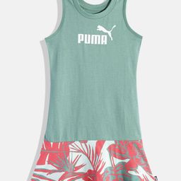 Puma Girls Tropical Printed Pure Cotton Slim Fit A-Line Dress-image-24