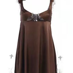 LULU & SKY Shoulder Straps Cut Out Detail A-Line Dress-image-12