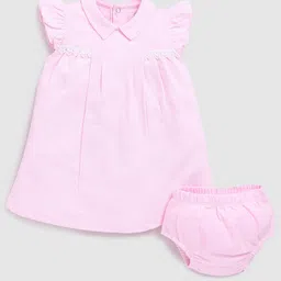 BABY GO Polka Dots Printed Cotton A-Line Flared Dress-16
