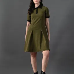 Myshka Puff Sleeve A-Line Dress-image-53