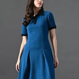Myshka Puff Sleeve A-Line Dress-image-12