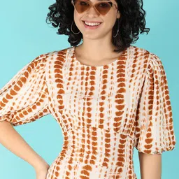 UNLIMITED Tie and Dye Printed Round Neck A-Line Dress-picture-18