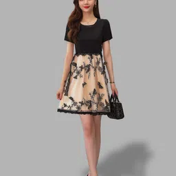 JC Collection Champagne women  Floral A-Line Dress-image-24