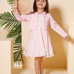 Peppermint Girls Floral Printed A-Line Dress With Jacket-image-94