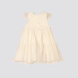mothercare Girls Flutter Sleeve Applique Tiered A-Line Dress-image-11