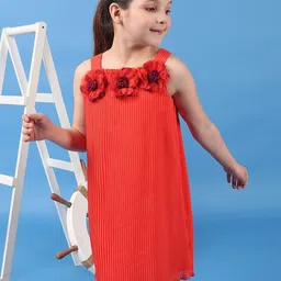 One Friday Girls Flowers Applique A-Line Dress-picture-41