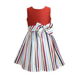 A T U N Maroon Striped A-Line Dress-image-32