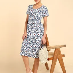 House Of Zelena Floral Print Maternity A-Line Dress-image-34