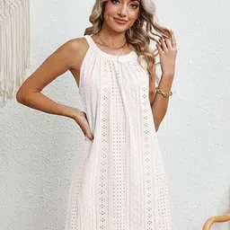 StyleCast x Revolte Self Design Schiffli A-Line Dress-image-28
