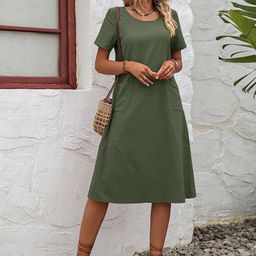 StyleCast x Revolte Round Neck Cotton A-Line Dress-image-9