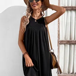 StyleCast x Revolte Round Neck Sleeveless Gathered or Pleated A Line Dress-image-58